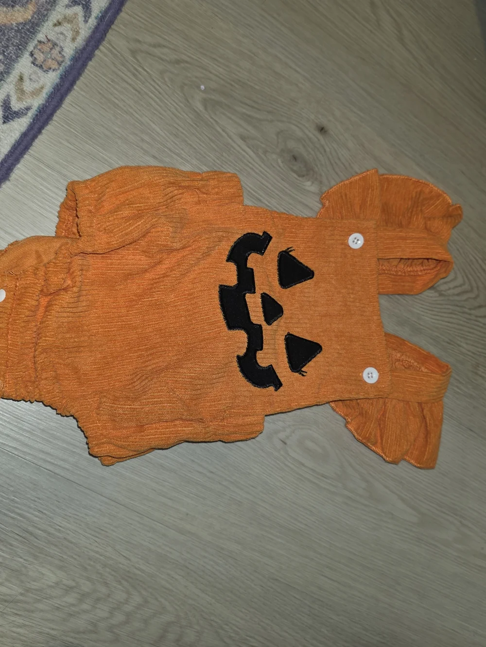 Orange Pumpkin Jack-o'-Lantern Baby Romper